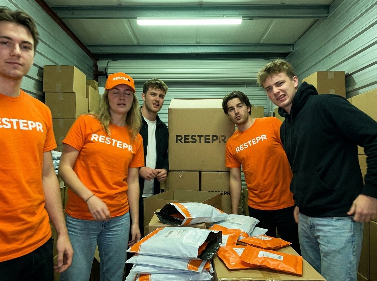The RESTEPR team packing orders in the warehouse
